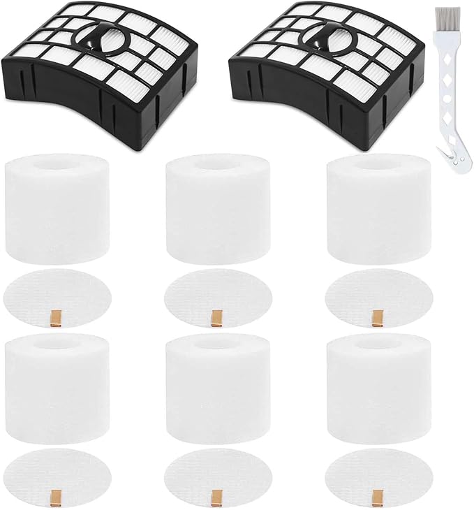 NV752 AZ1002 Vacuum Filters Replacement for Shark Rotator Powered Lift-Away AZ1002 NV650 NV650W NV651 NV652 NV750 NV750W NV751 NV752 AX950 AX951 AX952, 2 Filter + 6 Foam, Parts XFF650 XHF650 - AquaVibe