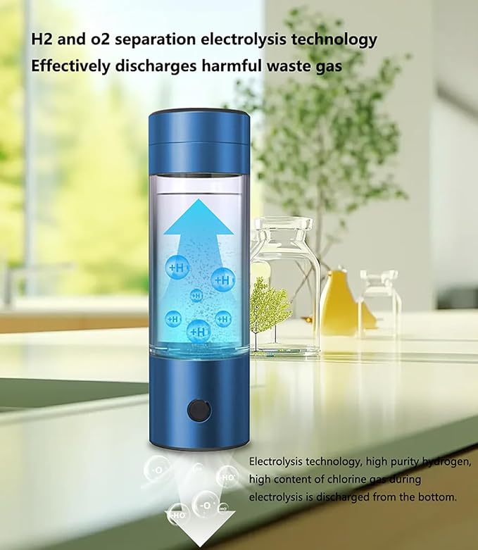 3 in 1 Hydrogen Water Bottle Generator, Portable Rechargeable PEM Hydrogen Water Machine, Smart Molecular Hydrogen Water Ionizer, Rich Hydrogen Cup for Fitness, Travel & Daily Hydration