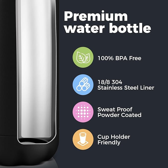 Volhoply 17oz Stainless Steel Water Bottles Bulk, Leakproof Insulated Metal Water Bottle for Sports, Travel, Adult, Available in Packs of 1, 4, or 8（Mix,8 Pack）