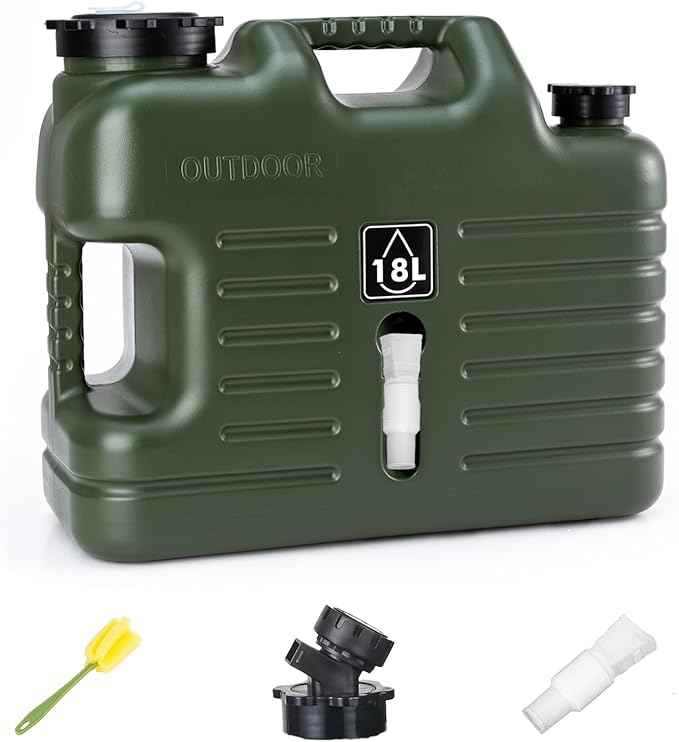 5 Gallon Camping Water Jug with Spout, Portable BPA Free Water Container with Spigot for Outdoor Hiking