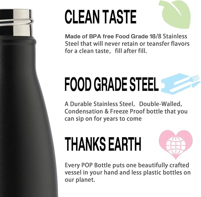 MEWAY 17oz Sport Water Bottle 8 Pack Vacuum Insulated Stainless Steel Leak-Proof Double Wall Cola Shape Water Bottle,Keep Drinks Hot & Cold (colourful,8 Pack)