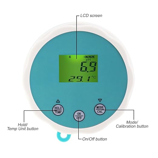 6-in-1 Bluetooth Swimming Pool Water Tester EC/Salinity/pH/ORP/Temperature/Chlorine Meter Wireless Floating Smart Pool Monitor Water Tester for Pools & Swim Spas