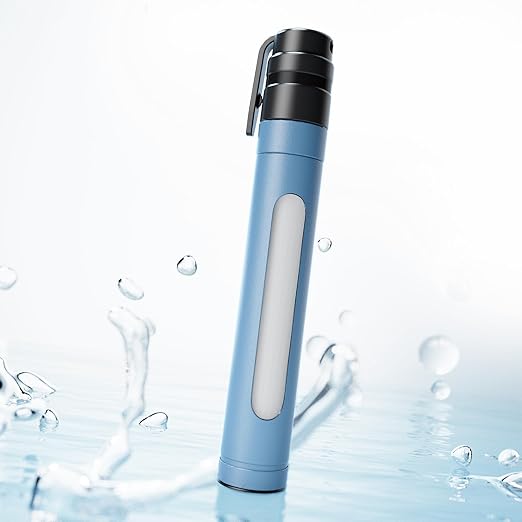 Water Filter Straw Survival Water Purifying Straws 0.01 Micron Filtration System with Transparent Window for Camping, Hiking, Travel, Backpacking Emergency Preparedness(1pc)