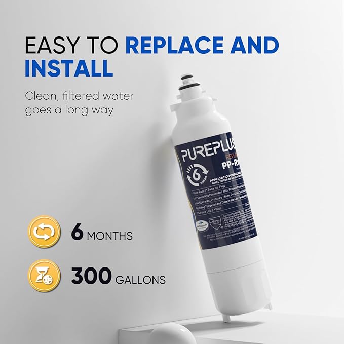 PUREPLUS LT800P NSF/ANSI 401, 53, 42 & NSF P473 Certified Certified Replacement for LG ADQ73613401, Kenmore 469490, 9490, ADQ73613402, ADQ736134, LSXS26326S LMXC23746S, LT120F, 3Pack
