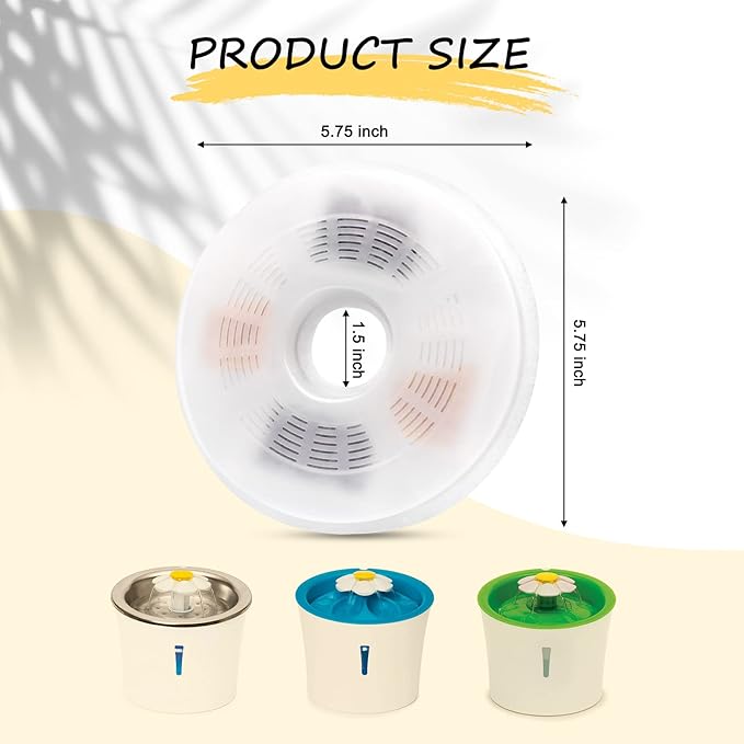 Cat Water Fountain Filters Compatible with Catit Fountains, Petilog Carbon and Ion Exchange Resin Pet Fountain Filter Replacement (12)