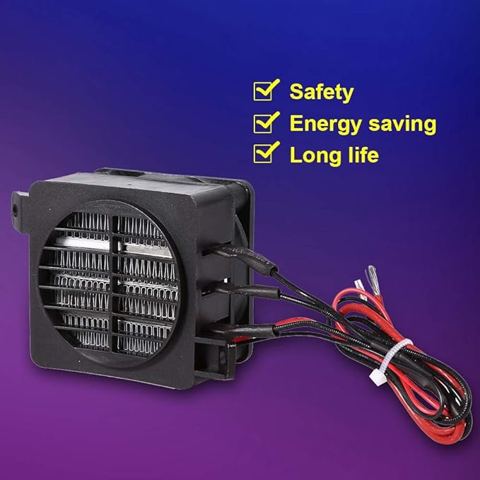 PTC Car Fan Air Heater, Energy Saving Air Heater Constant Temperature PTC Electric Fan Heater Heating Heaters for Car Small Space Heating Incubator(12V 150W)
