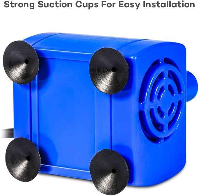 YOUTHINK Fountain Pump, Silent Submersible Pet Fountain Pump Low-pressure Consumption with 5.9 Feet of Power Cord, Suitable for 1.6l and 2.1l Flower Fountains Blue