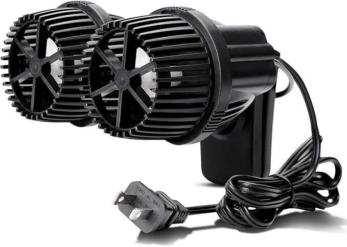 hygger 4200GPH Double Head Aquarium Circulation Pump, Quiet 12W Aquarium Wave Maker, with Strong Magnetic Suction Base, 360°Adjustable Power Head, for 110~240 Gal Tank - AquaVibe