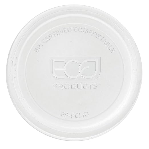 Eco-Products Compostable Clear PLA Plastic Portion Cup Lids, Case of 2000, Fits 2-4oz Food Containers, Renewable Plant-Based, Disposable