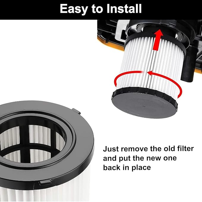3 Pack DCV5801H HEPA Filter Replacement for DEWALT DCV580, DCV581H, DCV5801H Wet/Dry Vacuum Cleaner - AquaVibe