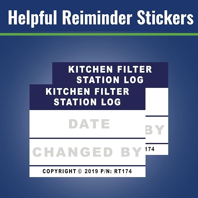 2-PACK NorthStar Main Faucet Filter Original Manufacturer Replacement (7358284) | For North Star NSDW300 Under Sink Water Filtration System Replacement Bundle with Reminder Stickers