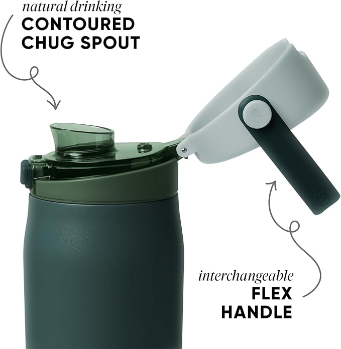Simple Modern Mesa Sport Water Bottle with Covered Chug Lid | 24oz Cup Holder Friendly Insulated Stainless Steel Bottle for Gym, Sports and Travel | Wild Green Mix