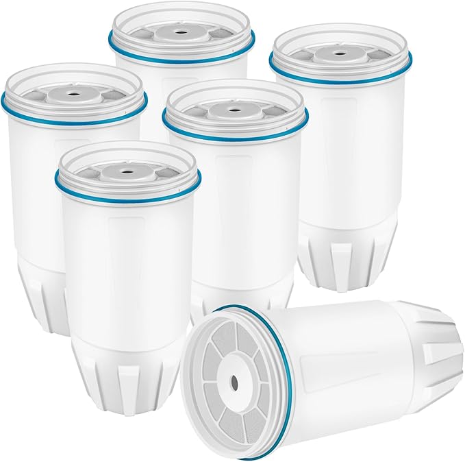 Upgraded Water Filters Replacement for ZERO Water Pitcher, 6 Pack Water FiltersReplacement for ZR-001, ZR-017, ZD-010RP, ZP-010, 5 Stage Filter System, Reduce Lead, TDS by APPLIANCEMATES