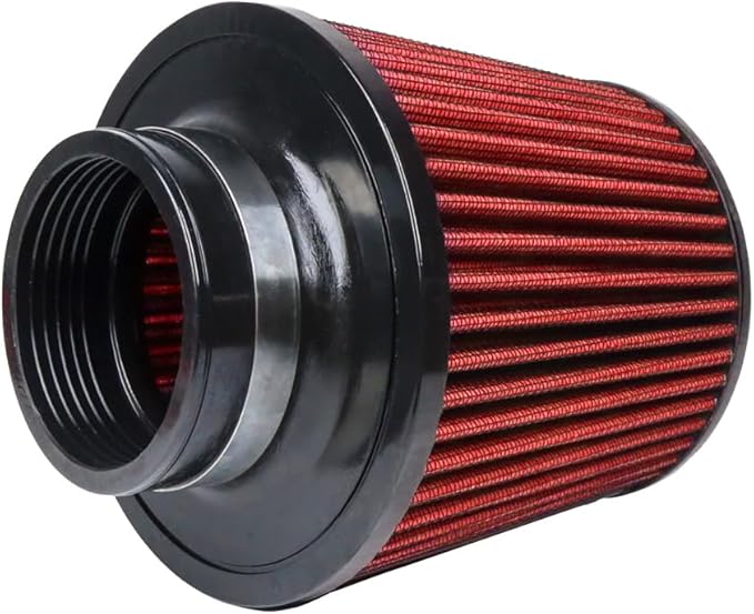 Kyostar 3 Inch 76mm Cold Air Intake Filter Cone Universal Carbon Fiber Replacement High Flow Dry Air Filter Red