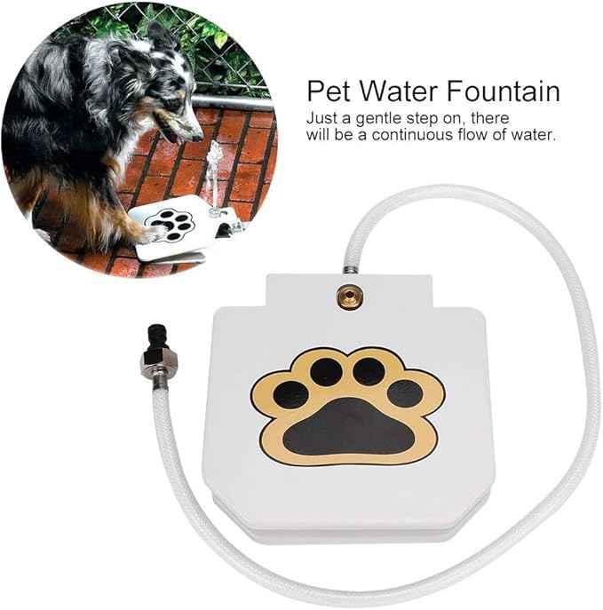 Dog Water Fountain Step On Toy,Easy Paw Petal Activated Dog Steps Eco-Friendly Pet Water Fountain Drinking Pet Dispenser Dog Water Sprinkler,Automatic Water Dog Fountain for Big/Small Dogs