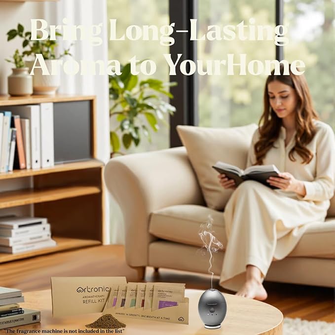 Scentiment Scent Diffuser Starter Kit: Aromatherapy Scented Pellets of Lavender, Eucalyptus, Frankincense, Vanilla, Rose, Agarwood,Refills for Orbby Incense Burner