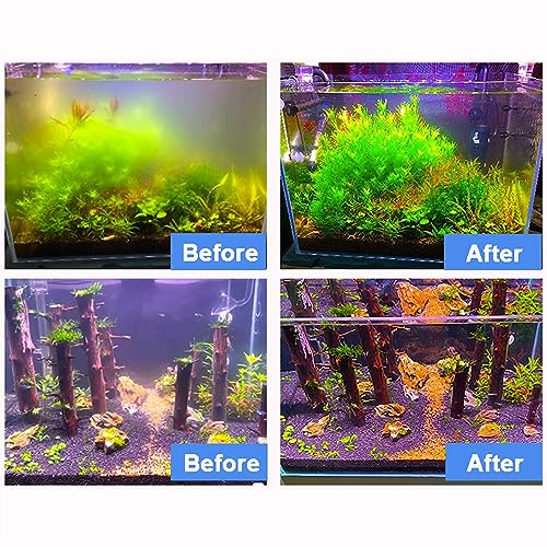 Aquarium Filter 5W UV Bulb Green Water Killer Submersible Pump Filter 132 GPH for 75 Gallon Fish Tank