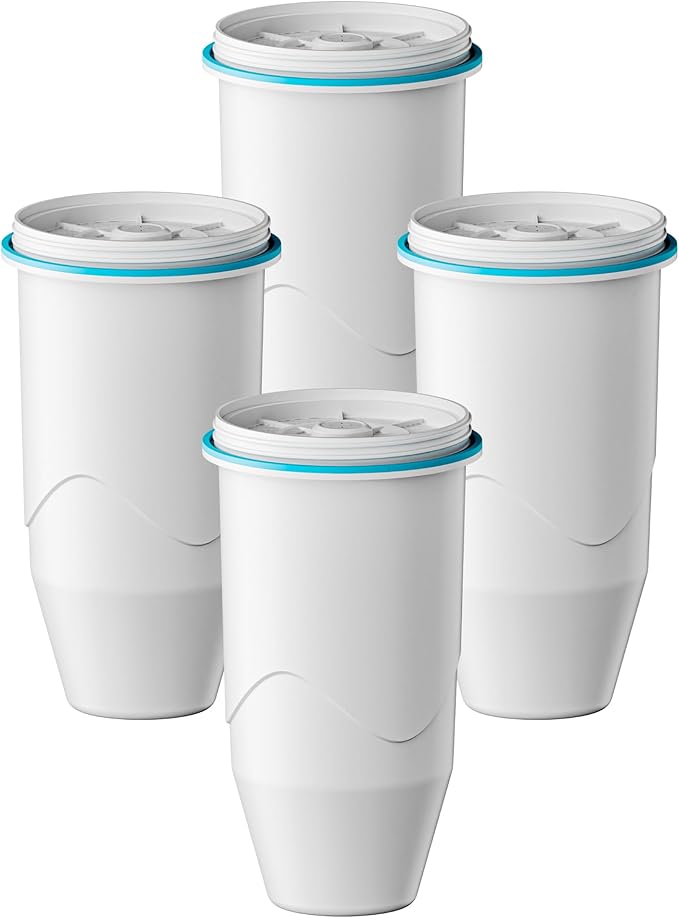 Compatible with Zero Pitcher and Dispenser ZR-001 ZR-004 ZP-006 ZR-017, 0 TDS, Reduce Lead, Mercury, Chlorine and Contaminants by DRINKCLEAR, 4 Pack