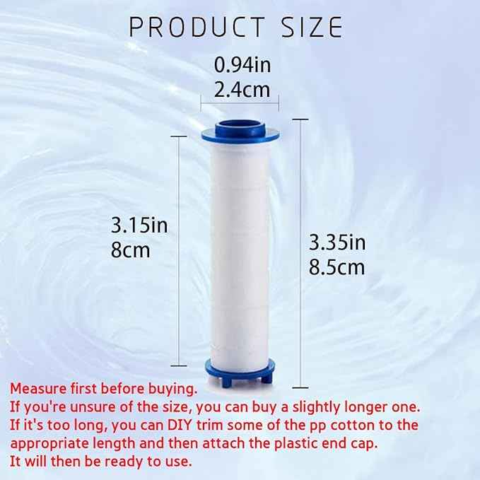Ion Drops Shower Head Filters PP Cotton Replacement Cartridge, 3.3 Inch Filter Drivese, Water Filter Core Cotton (D10)