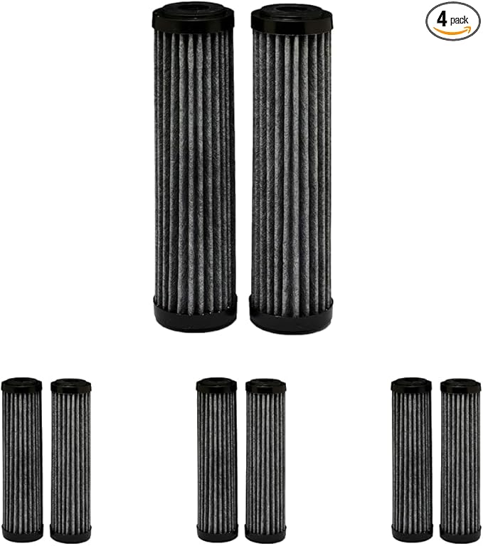 EcoPure EPW2F Premium Fact Universal Whole Home Filter (8 Pack), 1 Count (Pack of 2), Dark Gray/Black