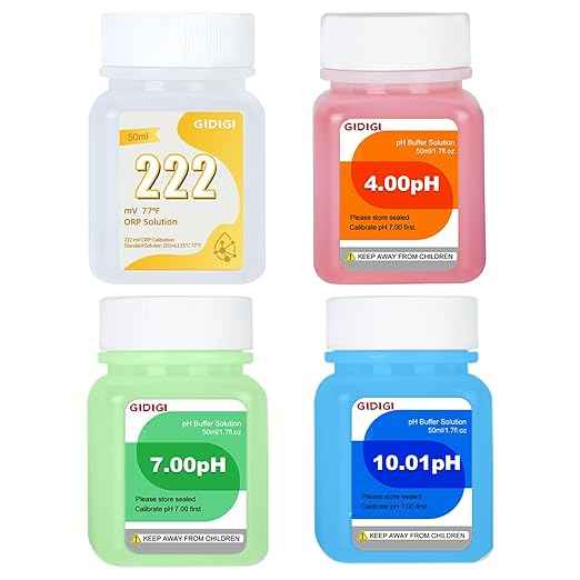 pH ORP Meter Calibration Buffer Solution Kit, Includes pH 4.00, 7.00 and pH 10.01 Solution,ORP 222mV Calibration Solution
