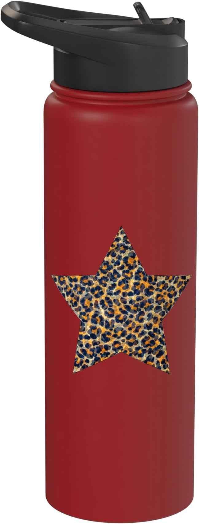Star Shape - Cute Cheetah Leopard Print Graphic Stainless Steel Insulated Water Bottle