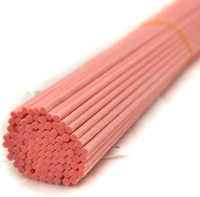 50 Pieces Fiber Reed Diffuser Replacement Refill Sticks for Aroma Fragrance (Pink, 10