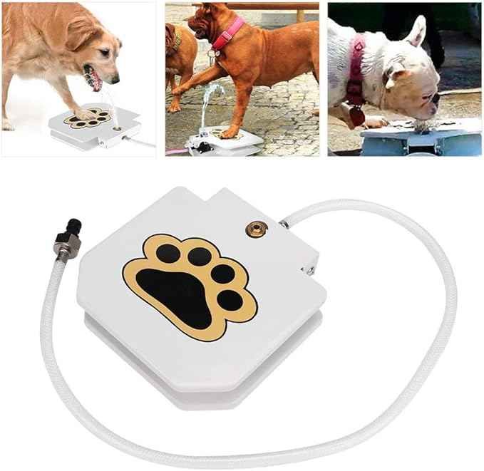 Dog Water Fountain Step On Toy,Easy Paw Petal Activated Dog Steps Eco-Friendly Pet Water Fountain Drinking Pet Dispenser Dog Water Sprinkler,Automatic Water Dog Fountain for Big/Small Dogs