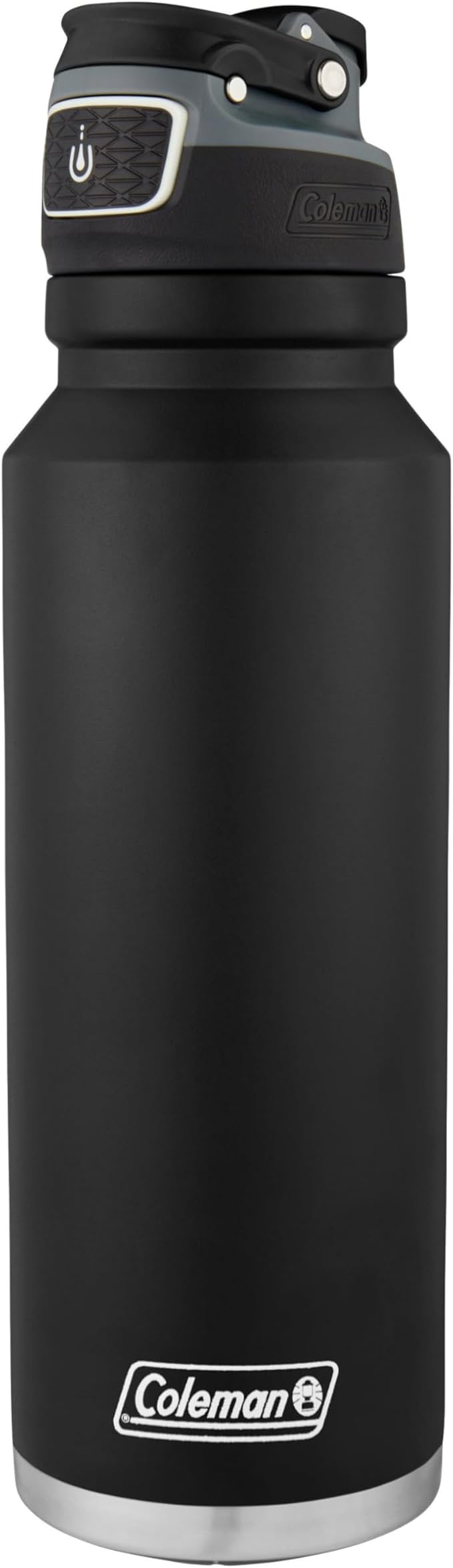 Coleman Autoseal FreeFlow Stainless Steel Water Bottle, Black, 40 oz