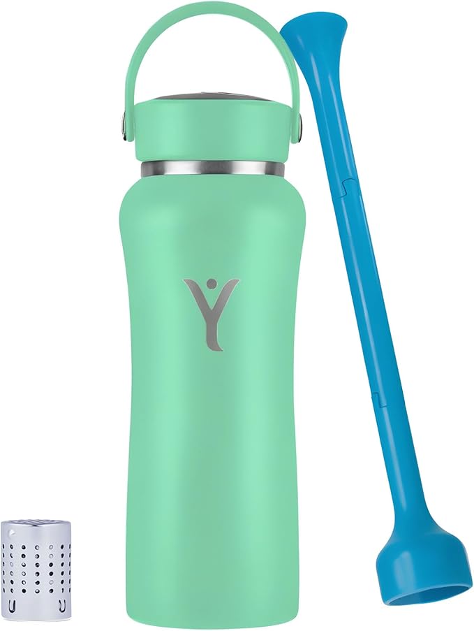 DYLN Hydrogen Water Bottle | Create Hydrating Alkaline Hydrogen-Rich Water Up to 9 pH | Vacuum Insulated Stainless Steel Water Bottle | Keeps Water Cold for 24 Hours