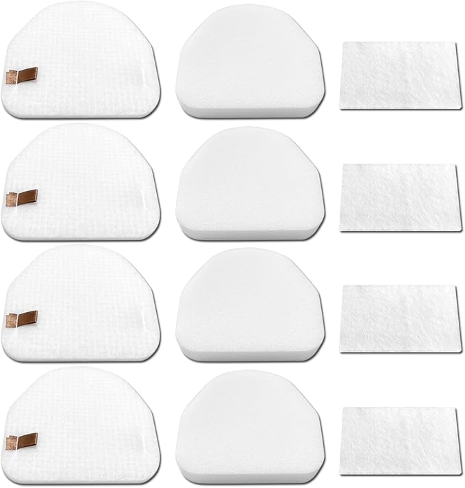 Filter Replacements Compatible with Shark Vacuum NV100 NV100C NV105 NV106 NV200 NV201 NV202 UV300 NV450 NV480 NV481 NV482,NV100 26,NV105 26,4-Sets Foam & Felt Filters,Replace Part # XFF450 & XFL100 - AquaVibe