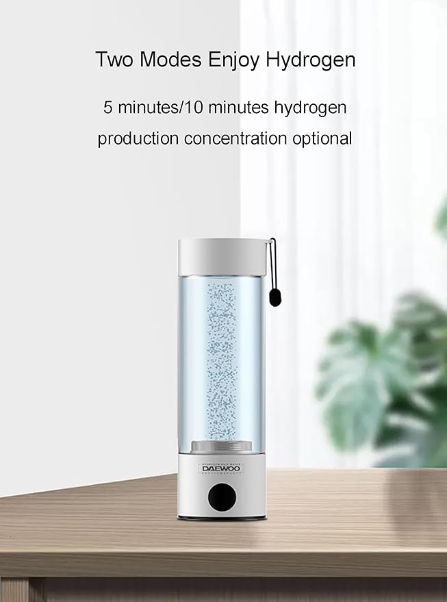 Hydrogen Water Bottle, SPE PEM Technology, Detachable Base, Light Shows Status, Automatic Backwash, Up to 3000 PPB, for Home Office