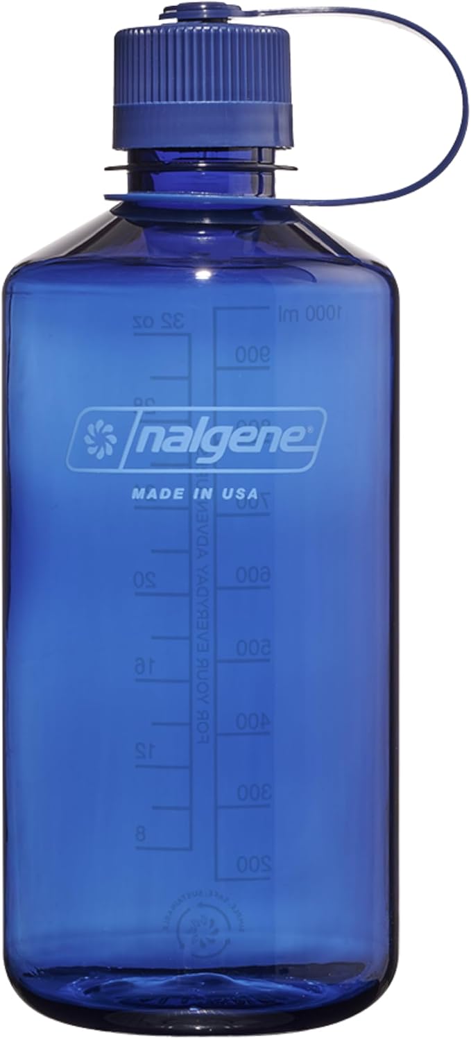 Nalgene 32 oz Narrow Mouth Water Bottle | BPA-Free, Durable & Leak Proof, Lightweight Bottle for Gym, Office & Travel, Denim