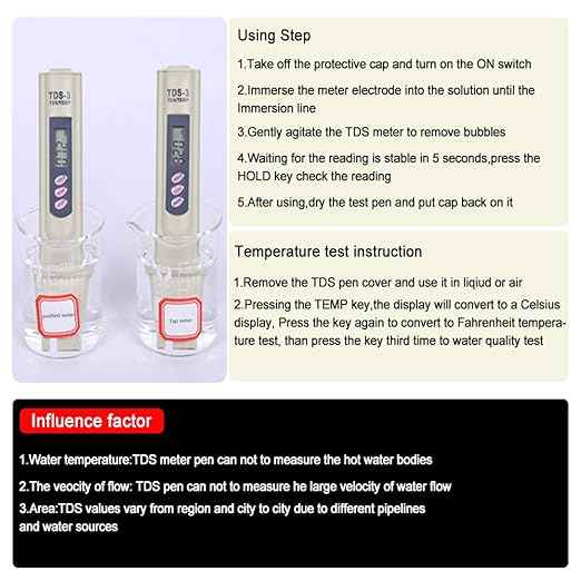 TDS Water Quality Tester Digital 3-in-1 - Accurate EC PPM Temperature Meter 0-9990ppm for Drinking Water, Pool, Aquarium Testing