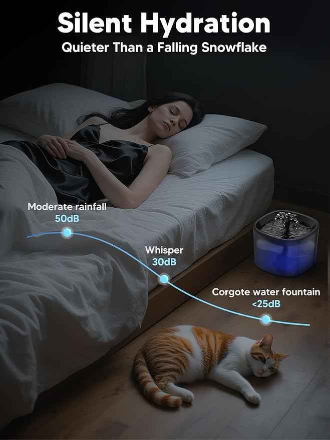 Automatic Cat Feeder and Water Dispenser Set, 5L/20 Cups Timed Cat Dry Food Dispenser, 2L Cats Water Fountain for Drinking with Filter, 10s Meal Call, 20 Portions 6 Meals Per Day