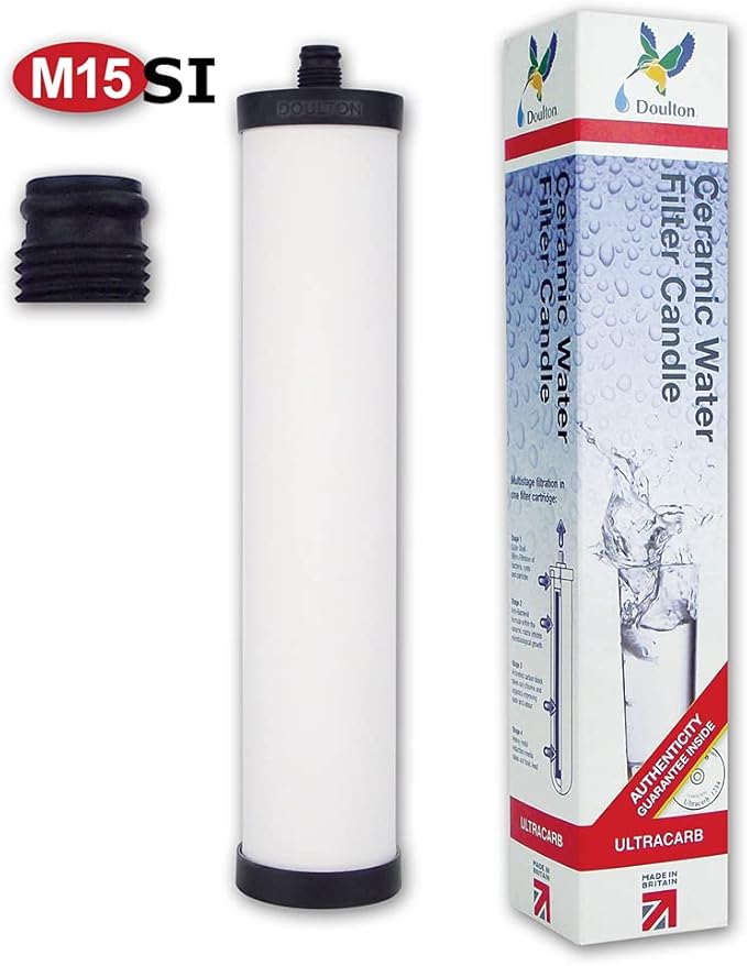 Doulton M15 UltraCarb SI Ceramic Drinking Water Filter Candle for Franke 02, Franke Triflow, Filterflow, All 1st Gen Steel and 2nd Gen Plastic Housings ¦FRX01¦10 inch ¦ M15 thread ¦W9223026 (1 Pack)