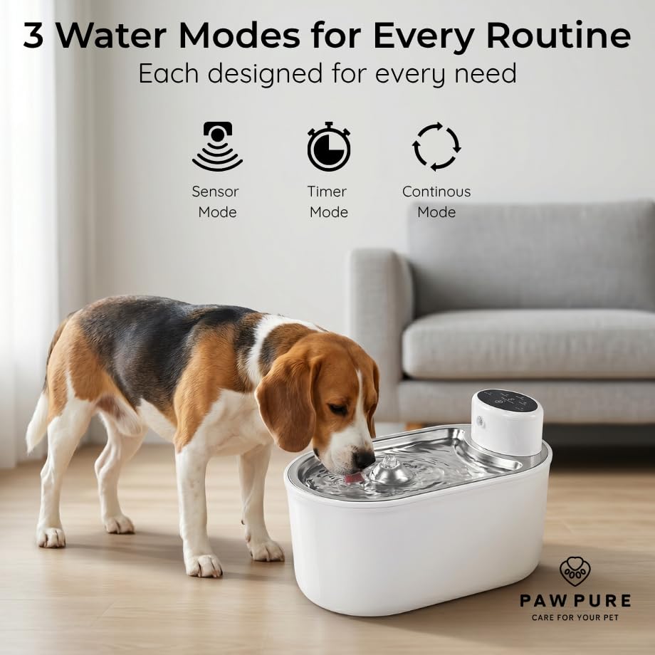 Cat Water Fountain Stainless Steel & Cordless Dog Water Fountain