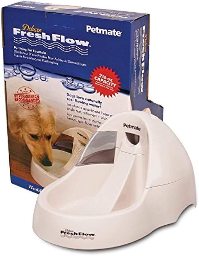 Petmate Deluxe Fresh Flow Dog, Bleached Linen, 216 Oz,White