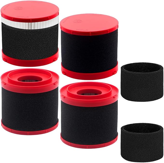 6 Pack 49-90-1900 HEPA Vacuum Filters with 4 Pack 49-90-2015 Sponge Filters Fit for Milwaukee Cordless M18 2 Gallon 0880-20 & FUEL Packout 0970-20, M12 FUEL 1.6 Gallon 0960-20 Wet Dry Vacuum - AquaVibe