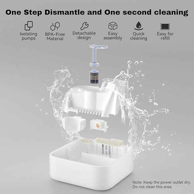 Dog Water Fountain Cat Automatic Water Bowel 3-Stage Design for Multi Pets Water Dispenser for Drinking Waterfall Fountain Kitty with Isolating Pump Filter, BPA-Free Easy Clean Quiet Indoor -2L/67oz