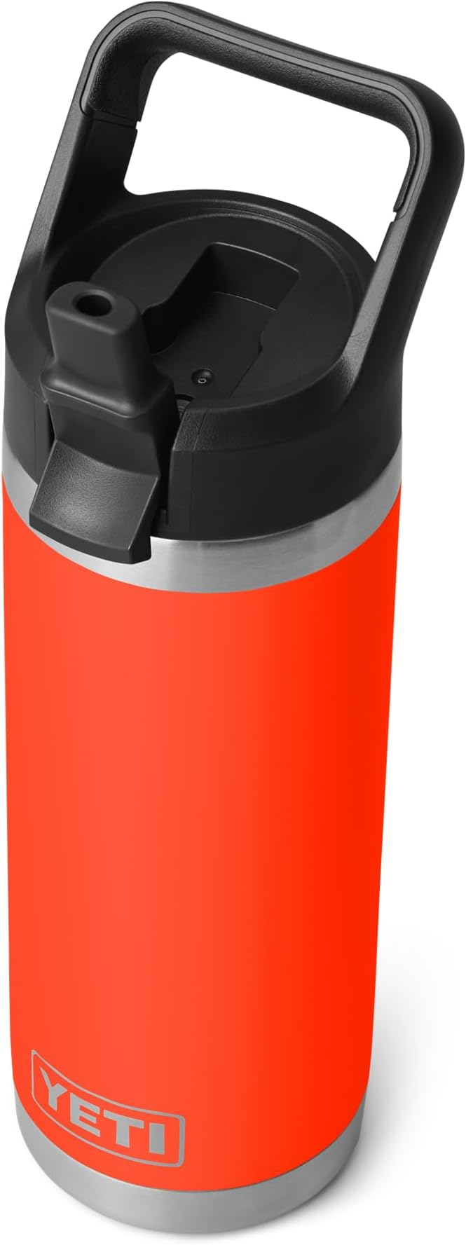 YETI Rambler 18 oz Bottle, Vacuum Insulated, Stainless Steel with Color Matching Straw Cap, Solar Flare