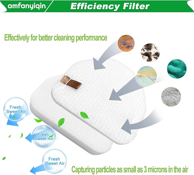 Filter Replacements Compatible with Shark Vacuum NV100 NV100C NV105 NV106 NV200 NV201 NV202 UV300 NV450 NV480 NV481 NV482,NV100 26,NV105 26,4-Sets Foam & Felt Filters,Replace Part # XFF450 & XFL100 - AquaVibe
