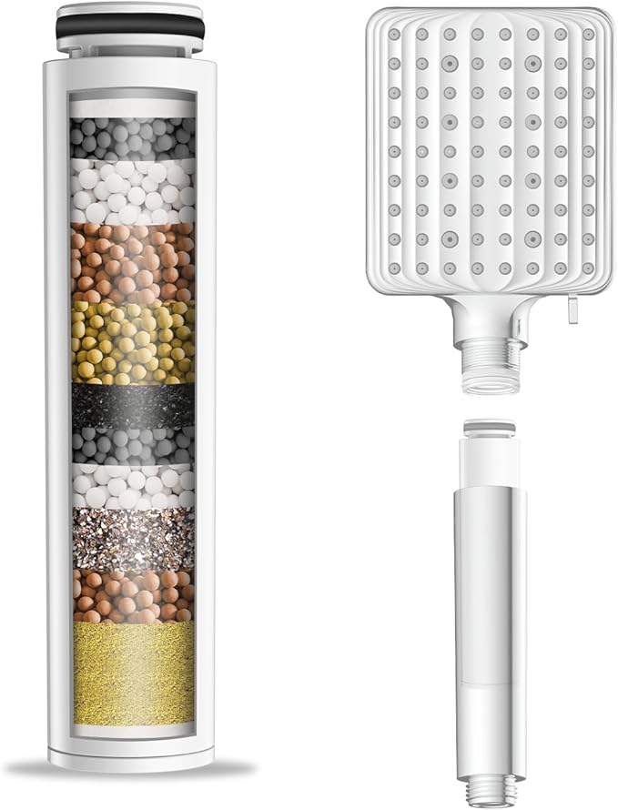 Shower Head Filter for Handheld Shower Head, 1 Pack Replacement Water Softener Filters for Hard Water - Remove Chlorine and Harmful Substances to Protect Your Skin & Hair