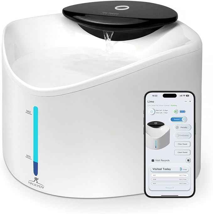 Wireless Cat Water Fountain, BPA-Free Ensure Safety, 2.5L/84oz App Control Smart Pet Water Fountain Rechargeable Battery Operated with Hydration Tracking, Ultra-Quiet Automatic Cats Dog Dispenser