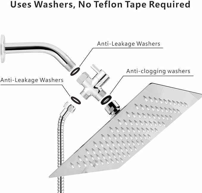 Voolan 4 Pack 3/4" Shower Head Filter Gasket + 4 Pack Rubber Washer, Creates A Seal to Prevent Leakage, for 1/2" Fixed Shower Head/Handheld Shower Hose