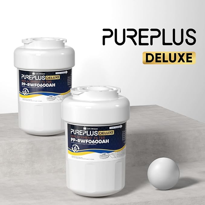 PUREPLUS NSF/ANSI 401, 53, 42 & NSF P473 Certified Replacement for HDX FMG-1, PL-100, WFC1201, PC75009, RWF1060, RWF0600A, 469991 Refrigerator Cartridge,3Pack