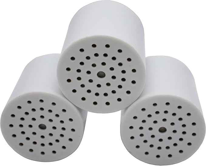 3 Pack 15-Stage Replacement Shower Water Cartridge | Balance pH - Budget Conscious Filtration | Compatible with Any Shower Filter - Universal High Output | 3-pack (No Housing)