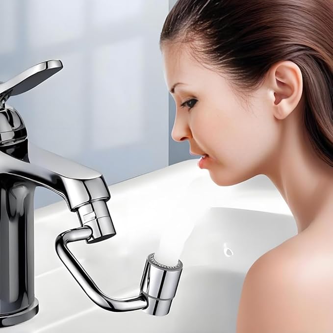 Faucet Extender, Universal Sink Faucet 1080° Rotatable Faucet Aerator Extension, 2 Mode Splash Water Filter, Swivel Robotic Arm Swivel Extension Aerator Kitchen Sink Faucet Extender (1)