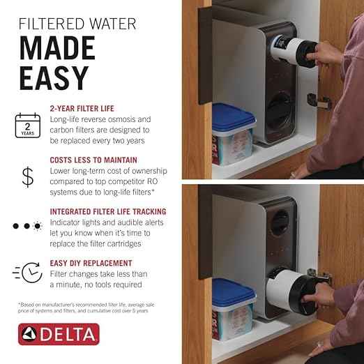 Delta Faucet Clarifi Under Sink Reverse Osmosis Water Filter System, 6-Stage RO Water Filter, Tankless Water Filtration System, Undersink Water Filter, Reverse Osmosis Filter System, DWQ1001012