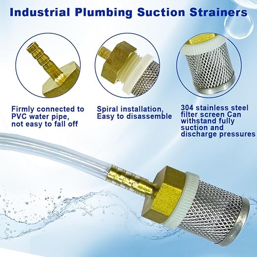 6mm Inline Strainers Filter Copper Tube Joint 6mm Diameter Hose Connection, Garden, Swimming Pool, Fish Tank Hose Filter, Suction Strainers Used to Remove Debris and Reduce Solid Entry